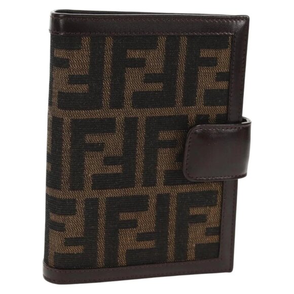 FENDI Zucca Canvas Planner Black Brown Auth sw1689V - Picture 1 of 16